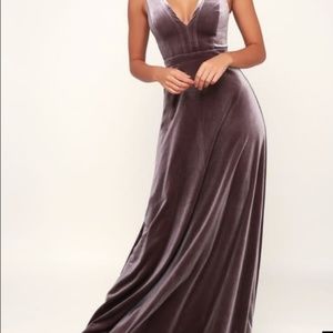 Lulu's beautiful night velvet maxi dress
